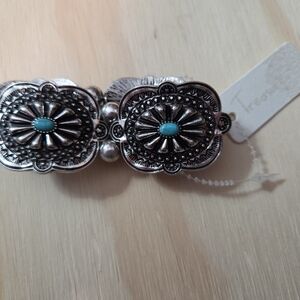 Western Turquoise Concho Stretch Bracelet Southwestern Boho Cowgirl Jewelry NWT